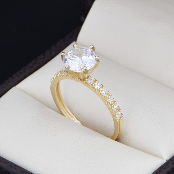 Anillo Compromiso Oro 14k Zirconias Joyeria Alahas Soloz-387
