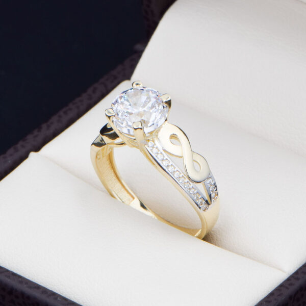Anillo compromiso Oro 14k Zirconias Joyeria Alahas SOLOZ-392