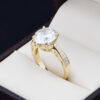 Anillo compromiso Oro 14k Zirconias Joyeria Alahas SOLOZ-394