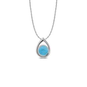 Cadena con dije plata 925 y Larimar