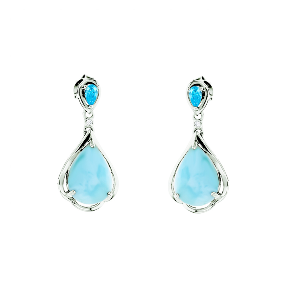 Arete Plata 925 Larimar Joyeria Alahas ARTPL-008