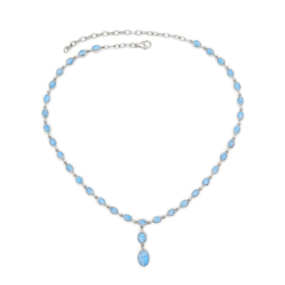 Gargantilla plata 925 Larimar gapl-011