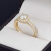 Anillo compromiso Oro 14k zirconias Joyeria Alahas Soloz-407