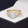Duo de boda Oro 14k Zirconias Joyeria Alahas DO-184
