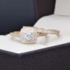 Duo de boda Oro 14k Zirconias Joyeria Alahas DO-187
