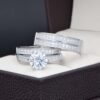 Trio de boda Plata 925 zirconias Joyeria Alahas ABPT-050