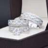 Trio de boda Plata 925 zirconias Joyeria Alahas ABPT-051
