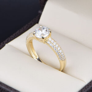 Anillo Compromiso Oro 14k Zirconias Joyeria Alahas SOLOZ-434