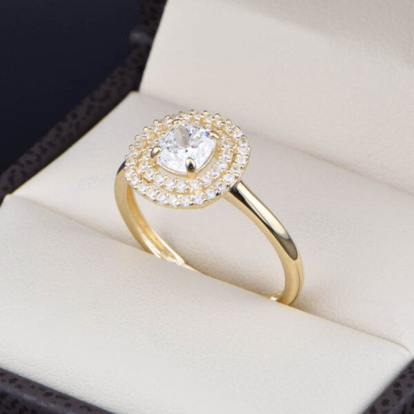 Anillo Compromiso Oro 14k Zirconias Joyeria Alahas SOLOZ-436
