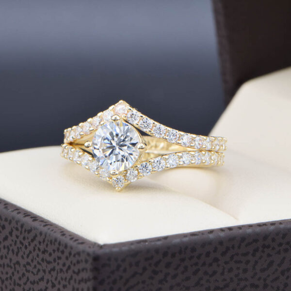 Duo de boda Oro 14k Zirconias Joyeria Alahas DO-188