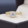 Duo de boda Oro 14k Zirconias Joyeria Alahas DO-195