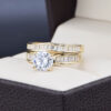 Duo de boda Oro 14k Zirconias Joyeria Alahas DO-197