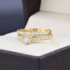 Duo de boda Oro 14k Zirconias Joyeria Alahas DO-198