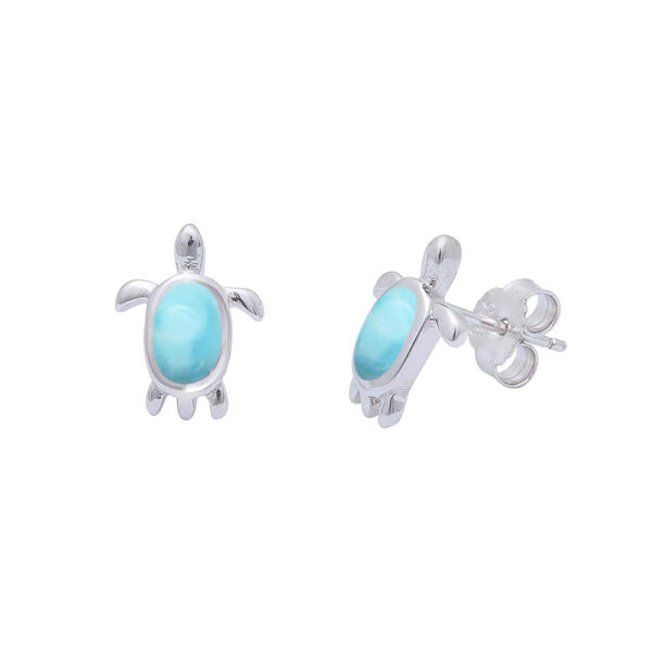 Aretes Plata 925 y Larimar Joyeria Alahas DORP-086