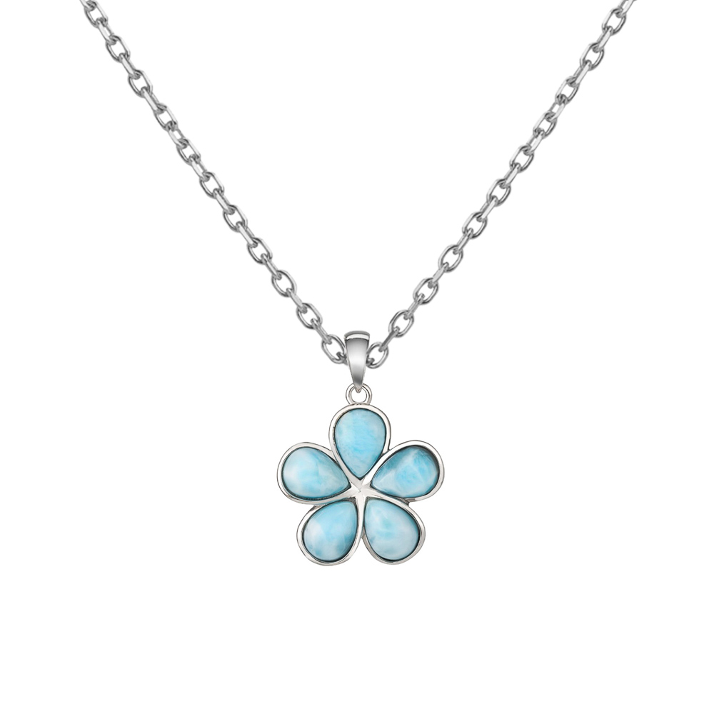 Cadena con dije Plata 925 Larimar Joyeria Alahas CDPM-136