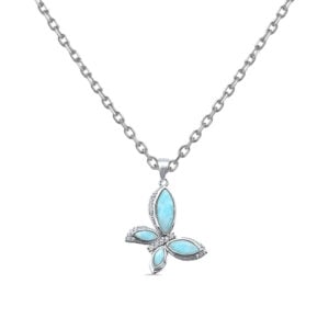 Cadena con dije Plata 925 Larimar Joyeria Alahas CDPM-137