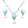 Set Larimar en Plata 925 Joyeria Alahas SP-104