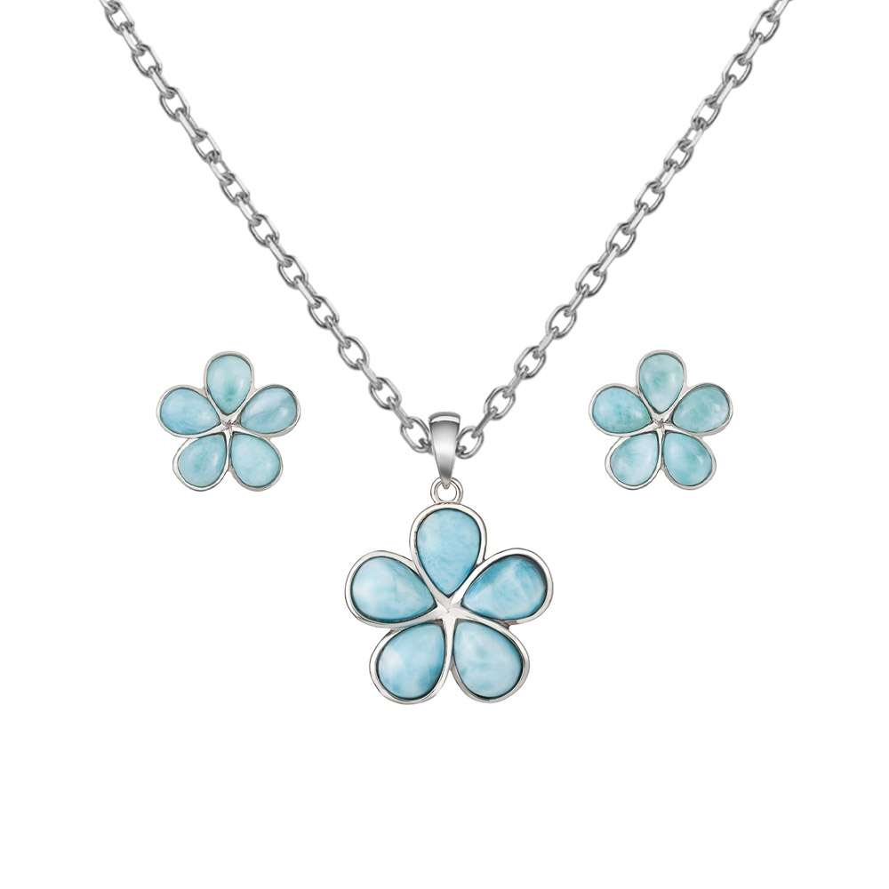 Set en plata 925 con Larimar Alahas SPL-004