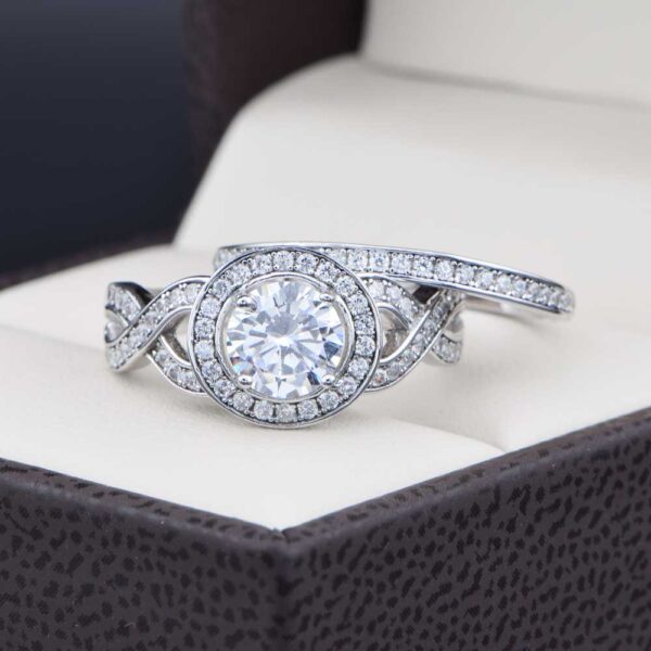 Duo de boda Plata 925 Zirconias Joyeria Alahas ABPD-046