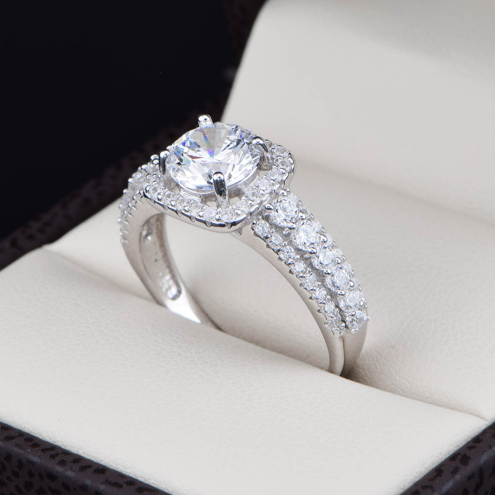 Anillo compromiso Plata 925 Zirconias Joyeria Alahas ABPS-064
