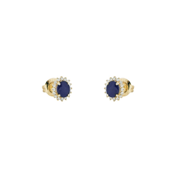 Dormilona en oro 14k con diamantes y zafiro