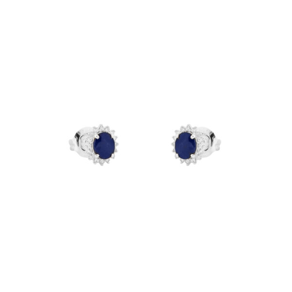 Dormilona en oro 14k con diamantes y zafiro