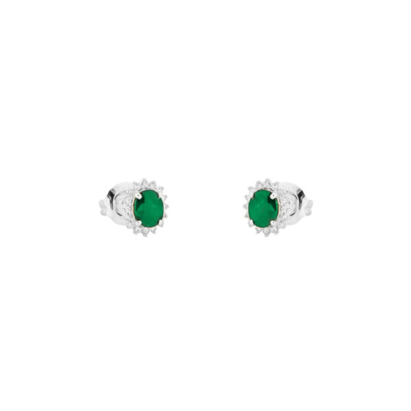 Dormilona en oro 14k con diamantes y esmeralda