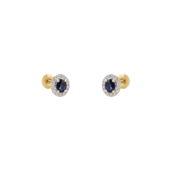 Dormilona en oro 14k con diamantes y zafiro