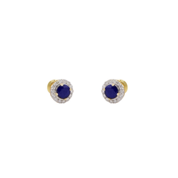 Dormilona en oro 14k con diamantes y zafiro
