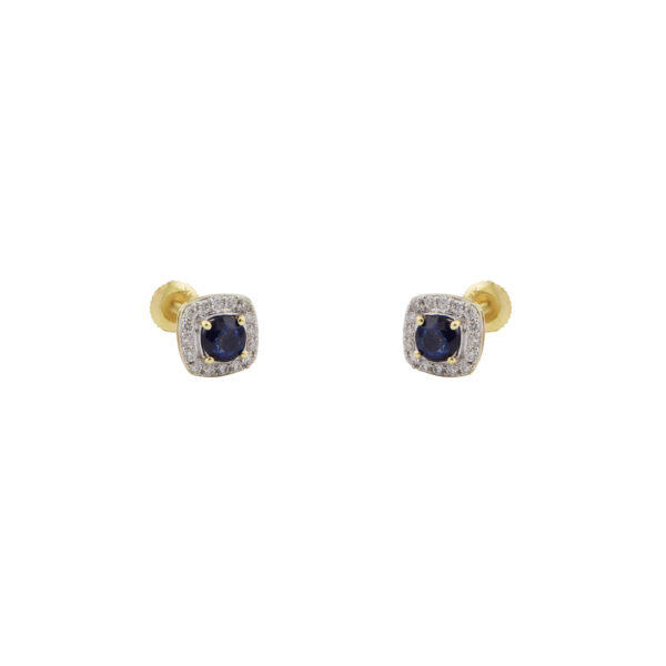 Dormilona en oro 14k con diamantes y zafiro