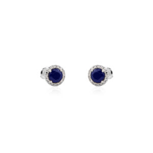 Dormilona en oro 14k con zafiro y diamantes