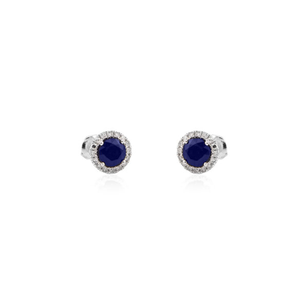 Dormilona en oro 14k con zafiro y diamantes