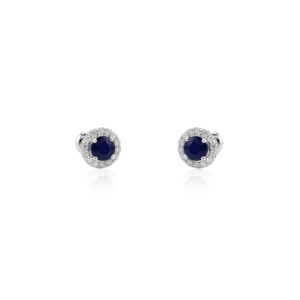 Dormilona en oro 14k con zafiro y diamantes