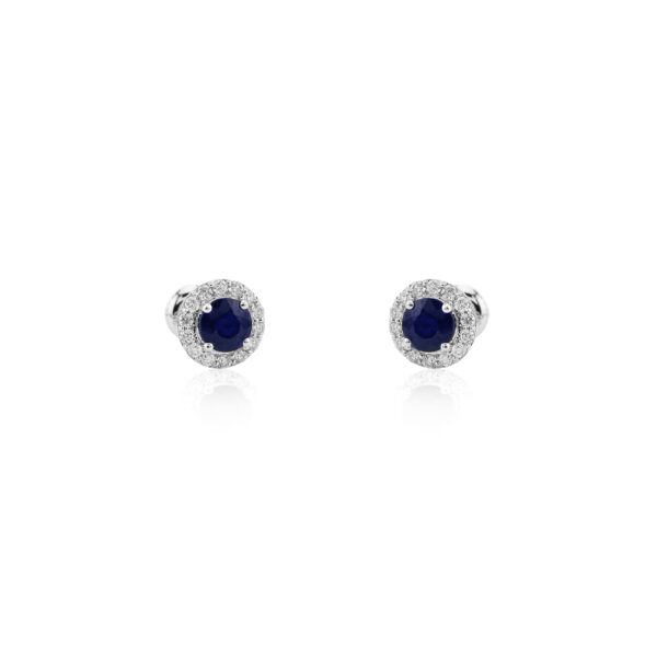 Dormilona en oro 14k con zafiro y diamantes