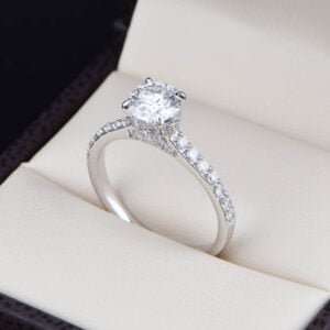 Anillo de compromiso oro 14k con diamante de laboratorio SDIAMLAB-004