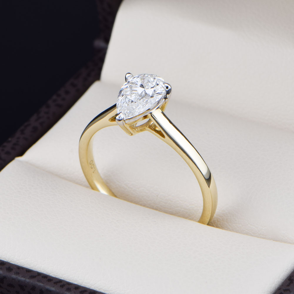 Anillo de compromiso oro 14k con diamante de laboratorio SDIAMLAB-001