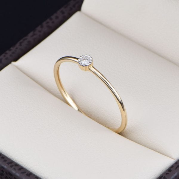 Anillo de promesa oro 14k diamantes AND-002