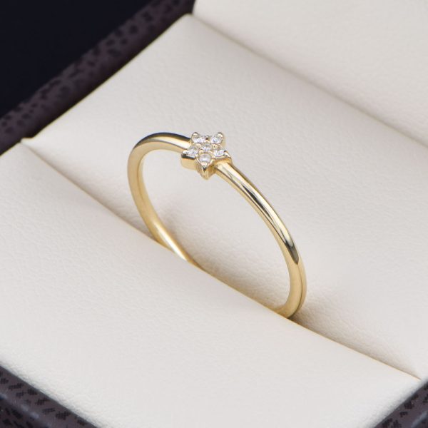 Anillo de promesa oro 14k diamantes AND-003
