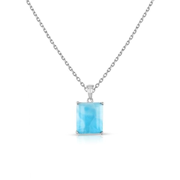 Cadena con dije Larimar Plata 925 Joyeria Alahas CDPM-139