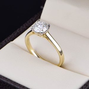 Anillo de compromiso oro 14k con diamante de laboratorio SDIAMLAB-011