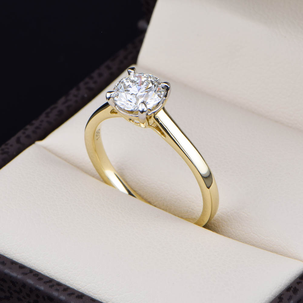 Anillo de compromiso oro 14k con diamante de laboratorio SDIAMLAB-011