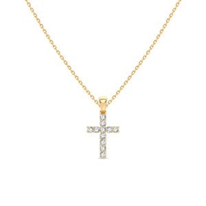 Cadena con dije Cruz Oro 14k Diamantes