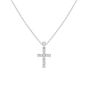 Cadena con dije Cruz Oro 14k Diamantes