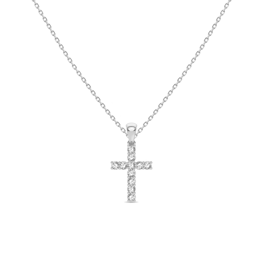Cadena con dije Cruz Oro 14k Diamantes
