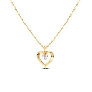 Cadena con dije Corazón Oro 14k Diamantes