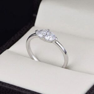Anillo de promesa corazones plata 925
