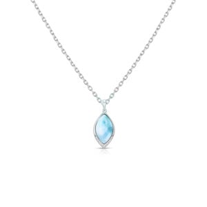Cadena con dije Plata 925 con Larimar