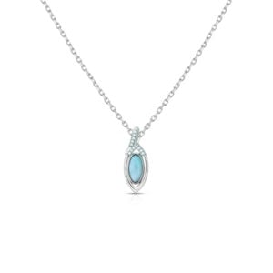 Cadena con dije Plata 925 con Larimar