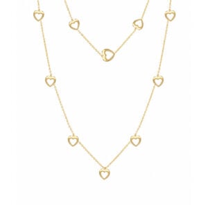 Gargantilla con Guillo de Corazones en Oro amarillo 14k