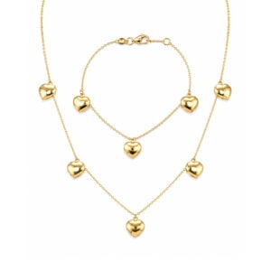 Gargantilla con Guillo de Corazones en Oro amarillo 14k